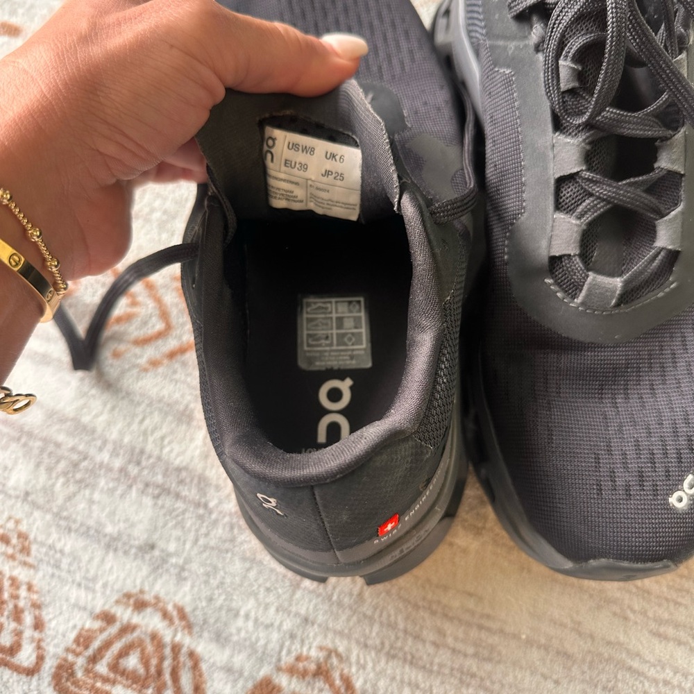 On Running womens Athletic Running Shoes - Black
